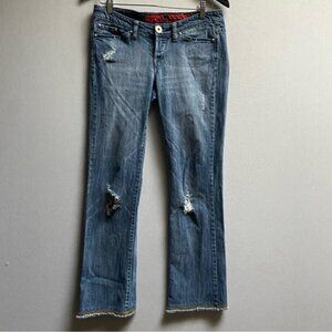 Marithé François Girbaud Rock star Style Distressed low rise denim Jeans Sz 27